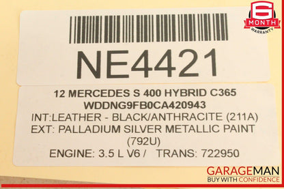 07-14 Mercedes W221 S400 Hybrid Emergency Electric Parking Brake Actuator OEM