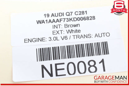 17-19 Audi Q7 Front Upper Overhead Interior Dome Light Lamp 4M0947135DM OEM