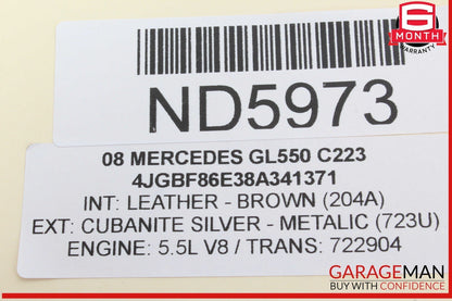 06-12 Mercedes X164 GL550 GL450 Front Right Side Sun Visor Sunvisor Shade OEM
