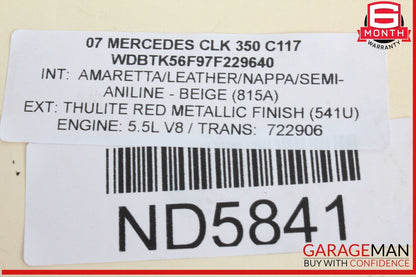 03-09 Mercedes W209 CLK350 Front Right Side Spindle Knuckle Wheel Hub OEM