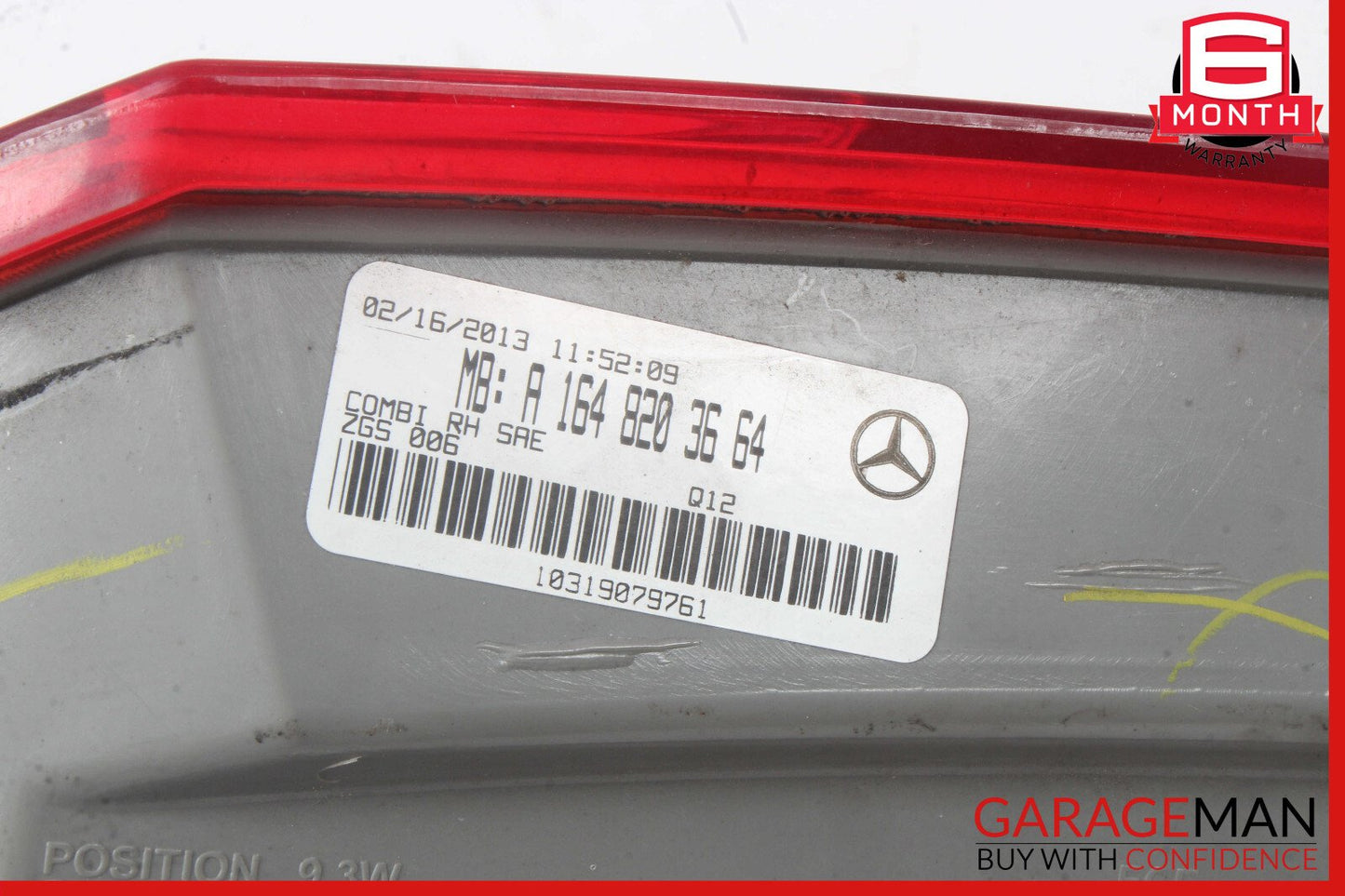 10-12 Mercedes X164 GL550 GL450 Rear Right Side Taillight Tail Light Lamp OEM