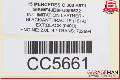 15-17 Mercedes W205 C300 RWD 7G Automatic Transmission Assembly 722.994 OEM 98k
