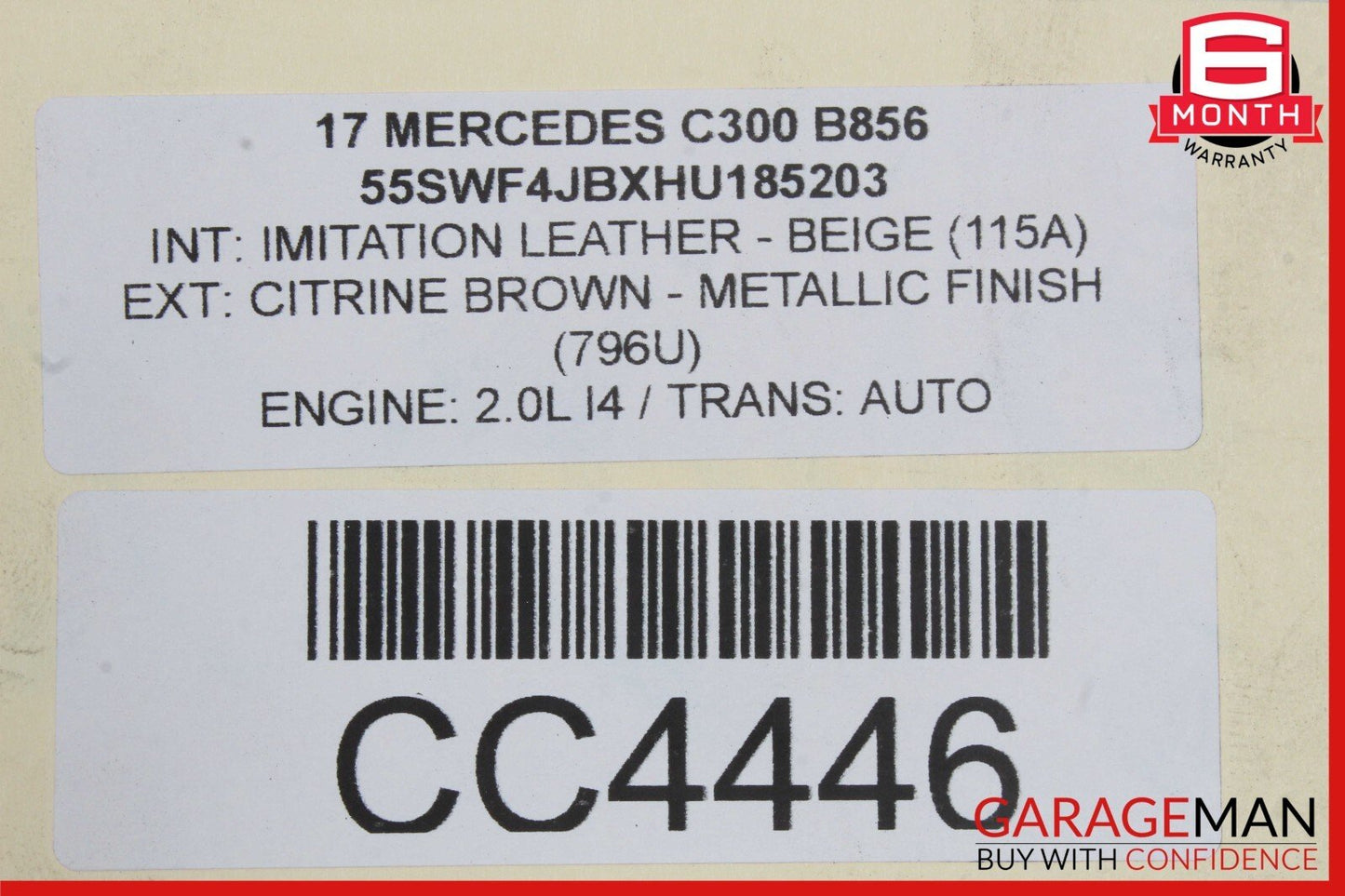 15-18 Mercedes W205 C300 Front Bumper Reinforcement Crash Bar 2056202034 OEM