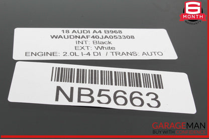 17-24 Audi A4 Quattro Front Left Driver Side Door Window Glass 8W0845201 OEM