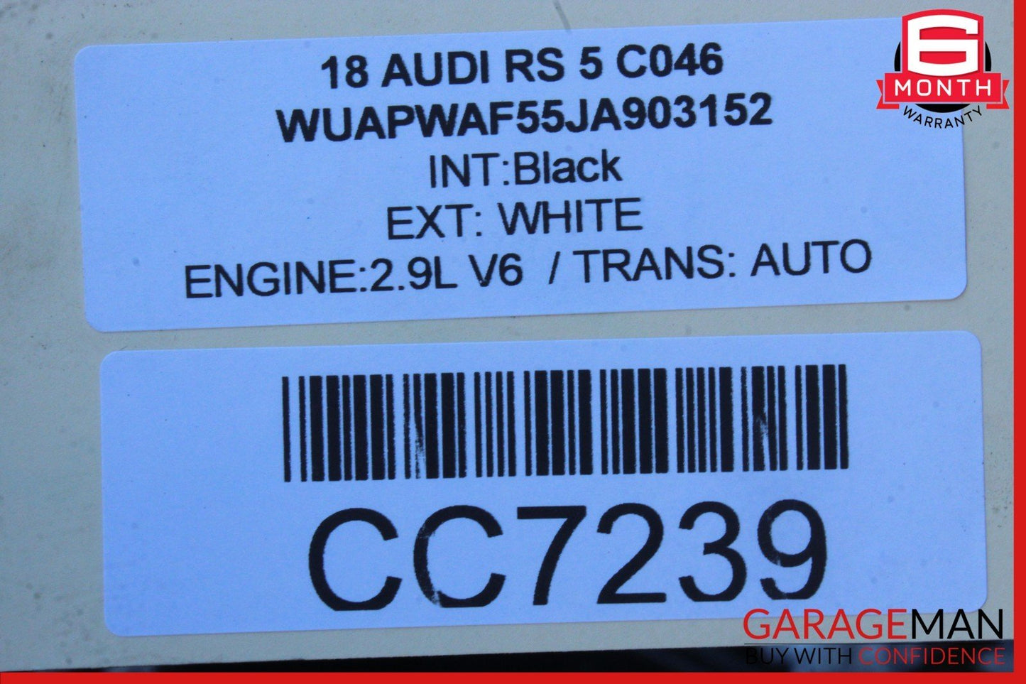 14-18 Audi RS5 A5 S5 Front Left Side Rail Fender Body Frame White OEM