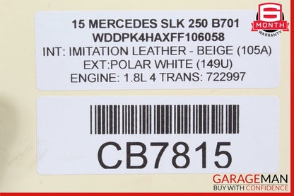 12-20 Mercedes R172 SLK250 SLC300 Door Airbag Left Driver Side 1728602502 OEM