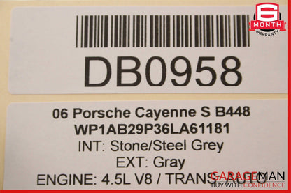 03-06 Porsche Cayenne S 955 Rear Trunk Tailgate Liftgate Hatch Shell Panel OEM