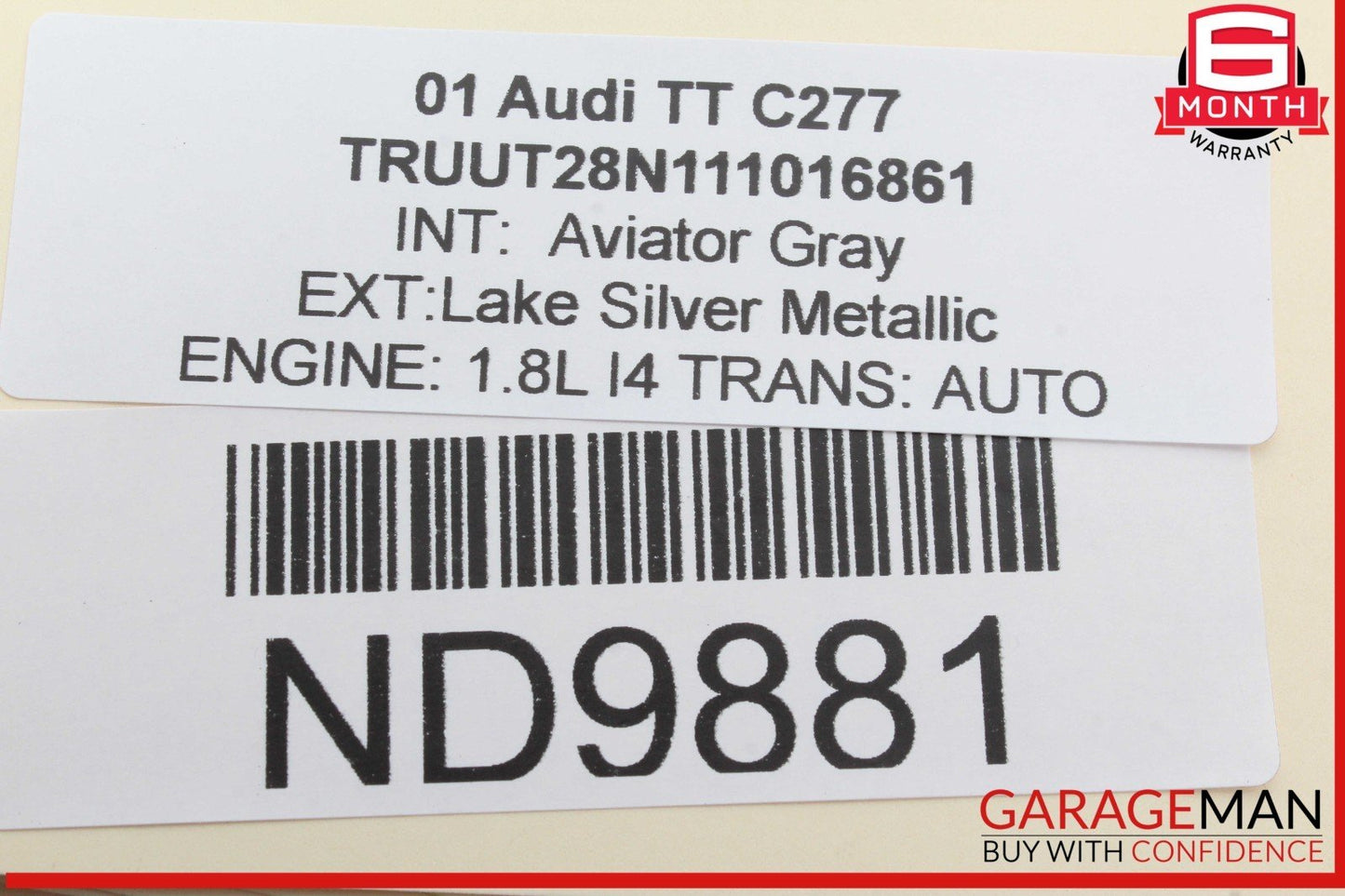 00-06 Audi TT Wind Deflector Rear Window Glass 43R000470 OEM