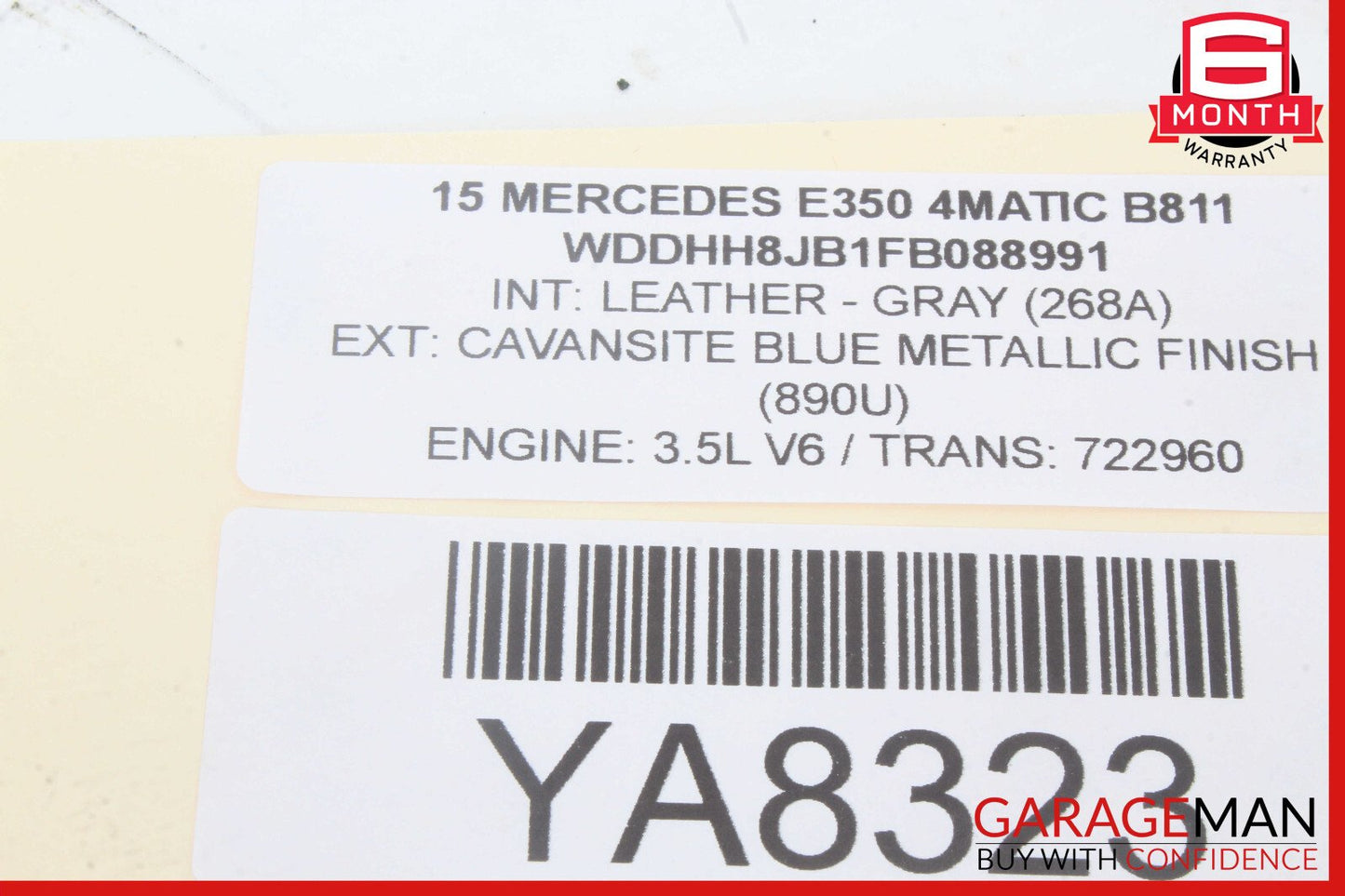 11-16 Mercedes W212 E350 Wagon Rear Tailgate Spoiler Cavansite Blue OEM
