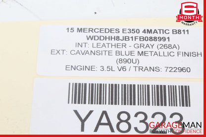 11-16 Mercedes W212 E350 Wagon Rear Tailgate Spoiler Cavansite Blue OEM