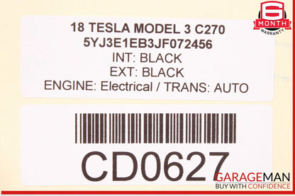 17-23 Tesla Model 3 Rear Right Interior Door Panel OEM