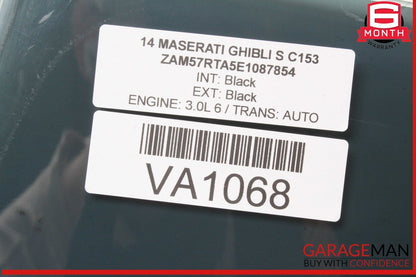 14-22 Maserati Ghibli S Rear Right Passenger Side Door Window Glass OEM