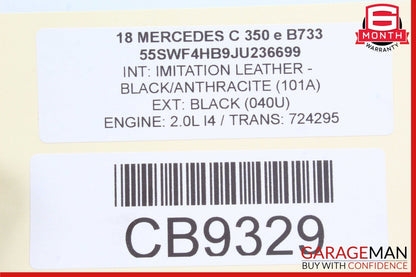 15-18 Mercedes W205 C350e GLC300 Steering Wheel Black w/ Paddle Shifters OEM