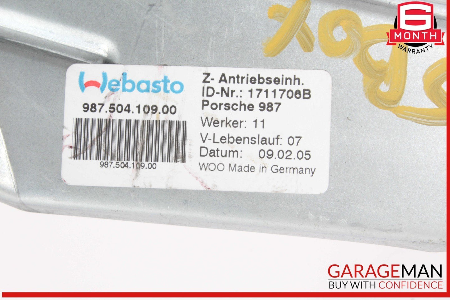 05-12 Porsche Boxster 987 Cayman Spoiler Drive Mechanism Motor OEM