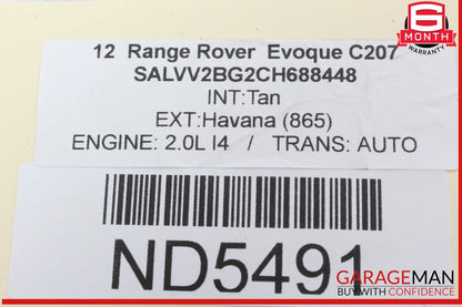 12-13 Range Rover Evoque Front Right Side Door Rear View Mirror w/ Camera OEM