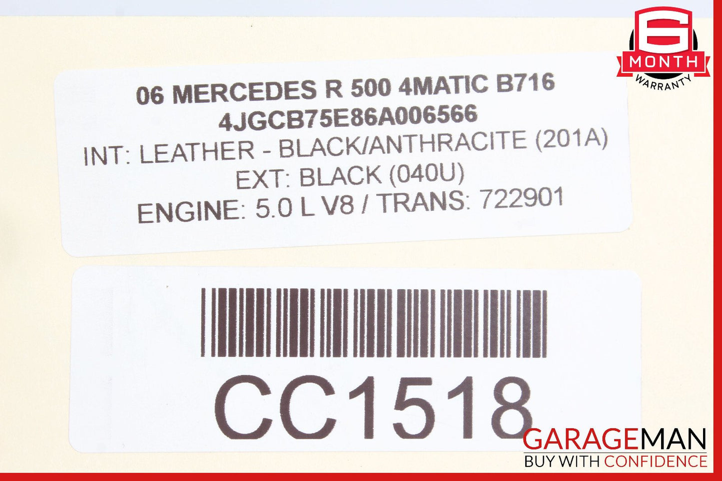 06-10 Mercedes W251 R500 R350 R320 Front Reinforcement Bar Radiator Support OEM