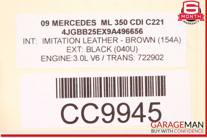 06-12 Mercedes W164 ML350 GL450 Rear Diff Differential Axle Carrier