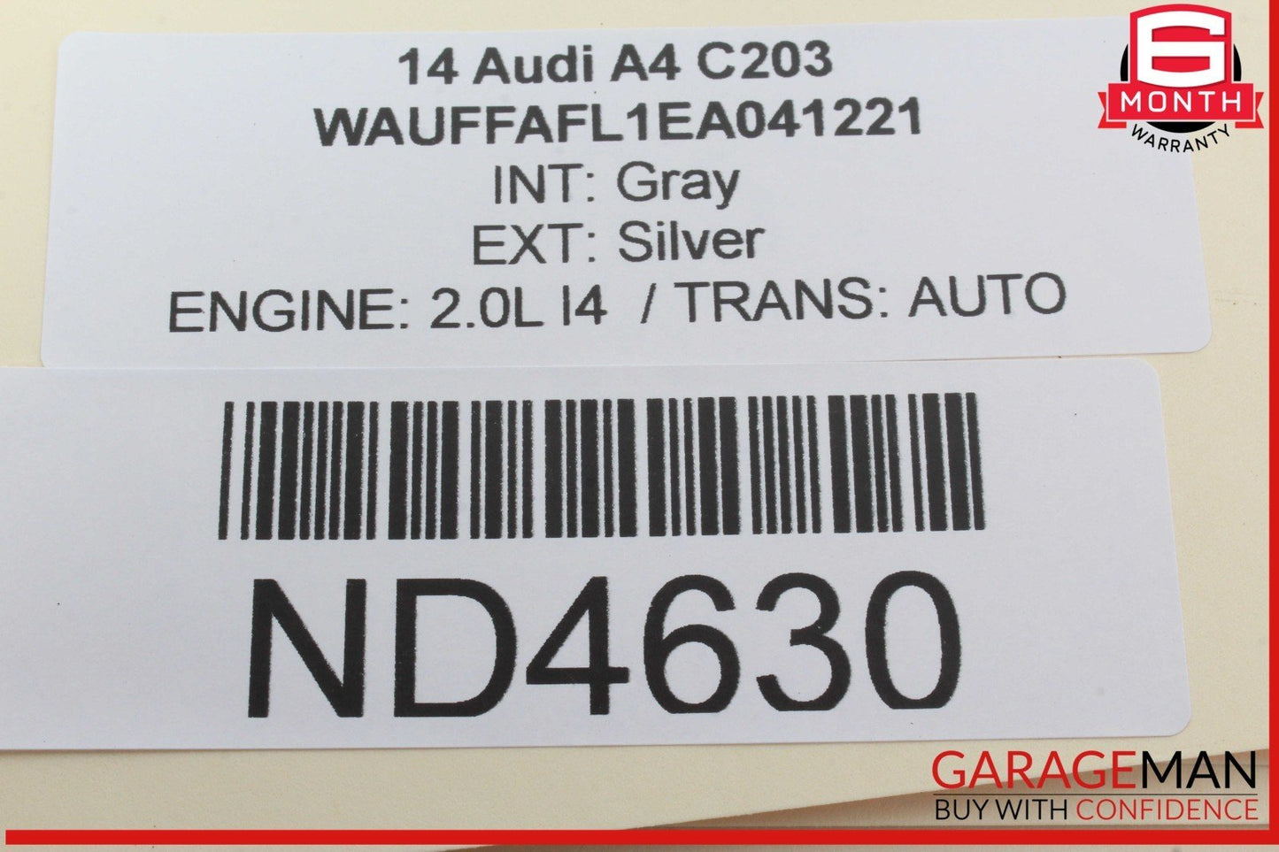 13-16 Audi A4 Rear Left Driver Side Inner Tail Light Lamp 8K5945093AD OEM