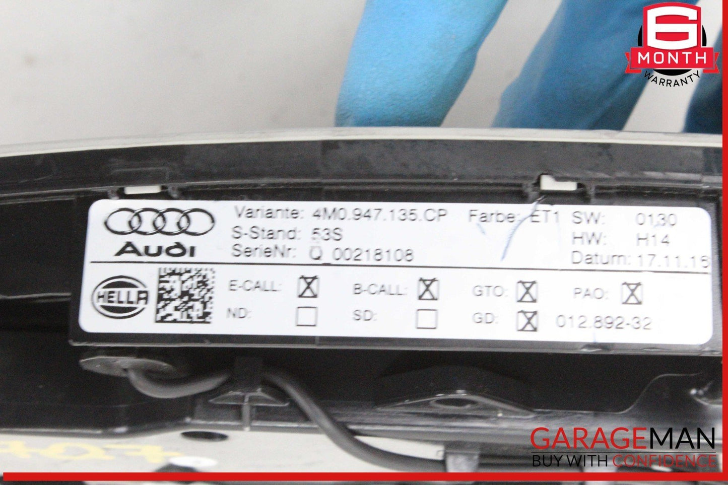 2017-2019 Audi Q7 Overhead Dome Light Lamp 4M0947135CP Genuine