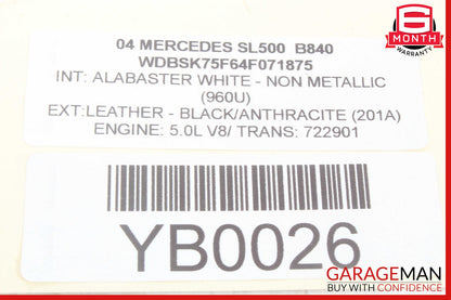 03-08 Mercedes R230 SL500 Rear Right Seat Belt Retractor Luggage w/Speaker OEM