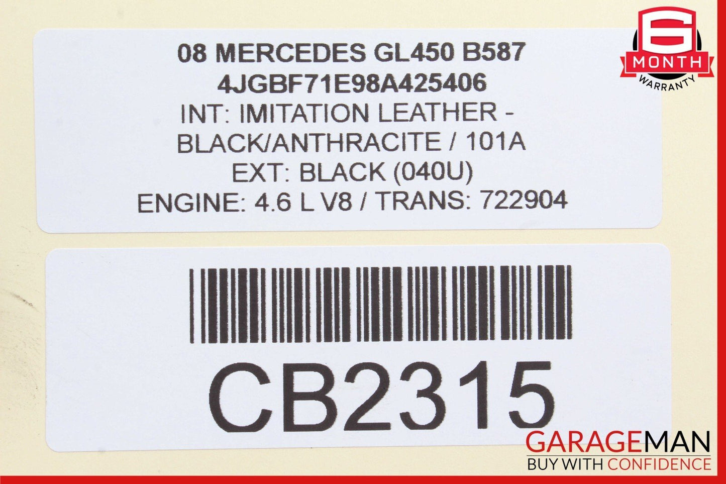 06-12 Mercedes X164 GL450 R350 Front Upper Radiator Core Tie Bar Support Frame