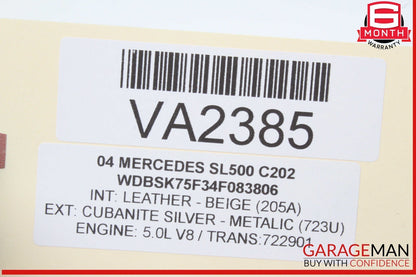 03-06 Mercedes R230 SL500 SL55 Front Right Side Exterior Door Handle Keyless Go