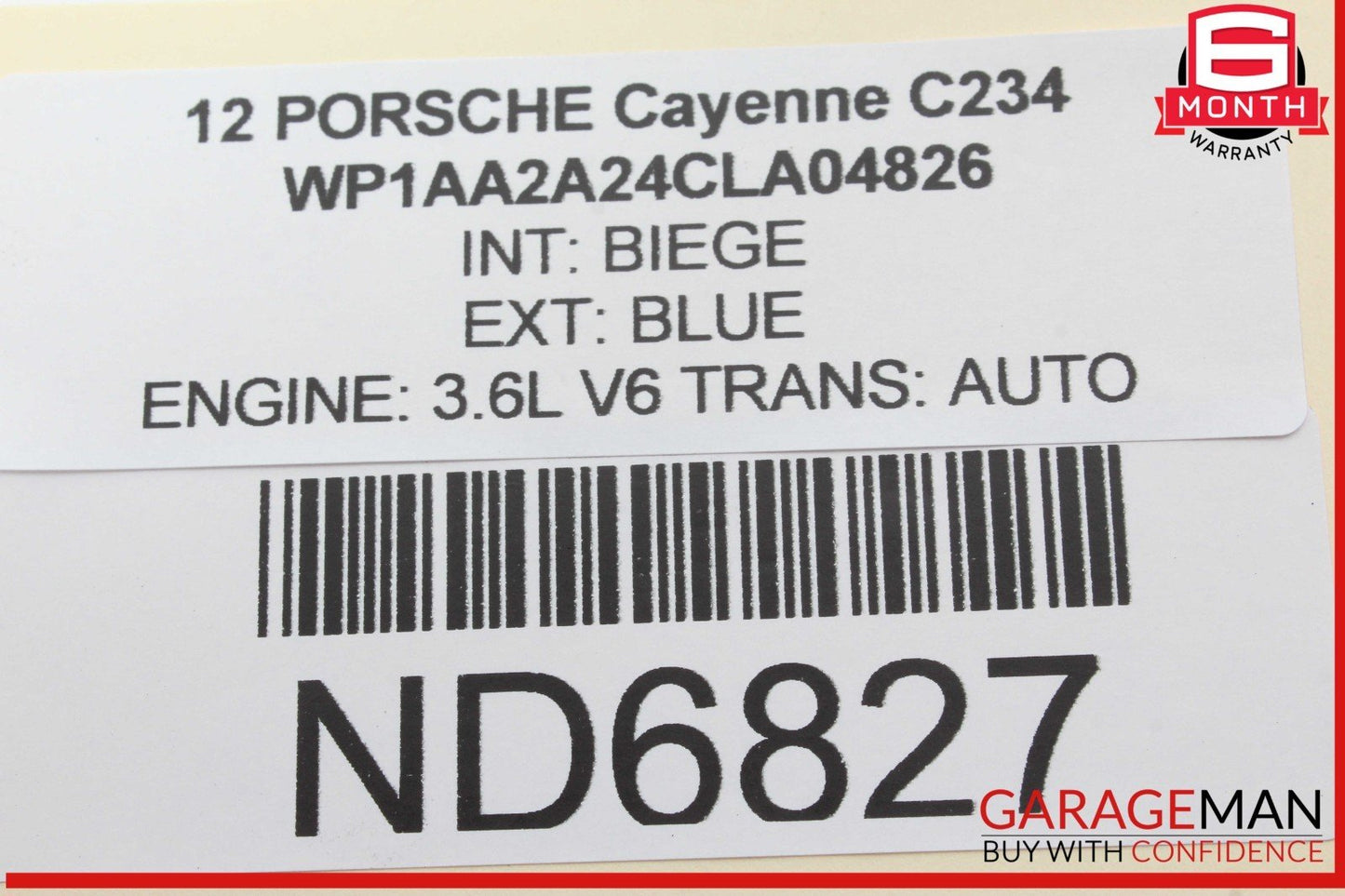 11-14 Porsche Cayenne 958 Rear Right Passenger Side Inner Tail Light Lamp OEM