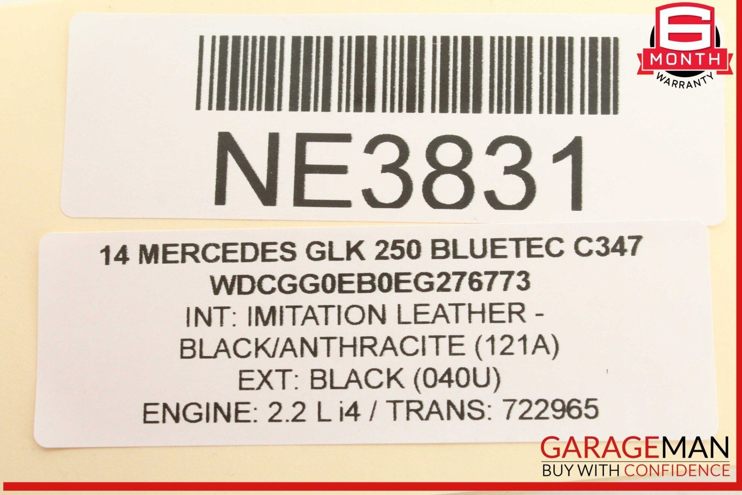 10-16 Mercedes X204 GLK250 Bluetec Interior Rear View Mirror 2048104217 OEM
