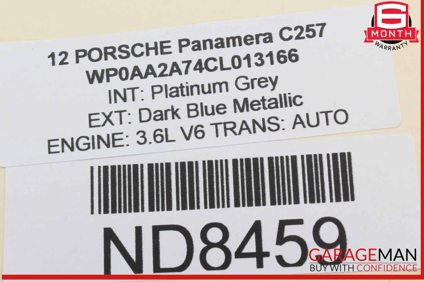 10-16 Porsche Panamera 970 Front Right Side Knee Airbag Air Bag Gray OEM