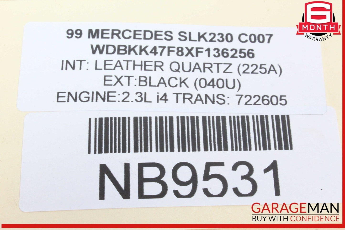 97-04 Mercedes R170 SLK230 SLK320 Steering Wheel Air Bag Airbag Black OEM