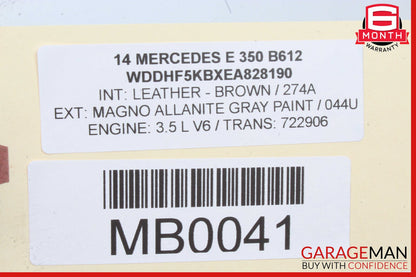 10-18 Mercedes W212 E350 Rear Right Side Spindle Knuckle Hub OEM