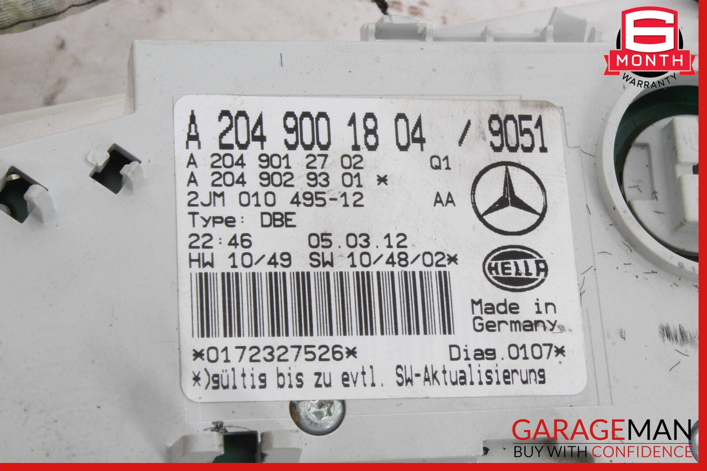 08-14 Mercedes W204 C300 Sedan Overhead Dome Light Lamp Switch Control Black OEM