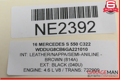 14-17 Mercedes W222 S550 Front or Rear Roof Sun Shade Screen Roller Blind Motor