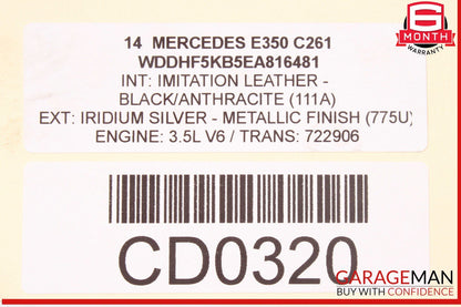 08-16 Mercedes W204 E350 RWD Rear Differential Diff Axle Carrier 2.82 OEM