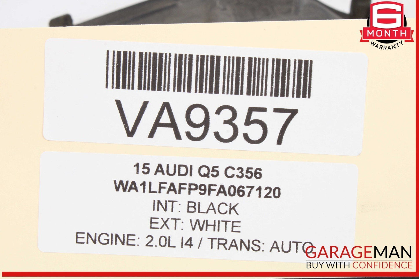 13-17 Audi Q5 SQ5 Front Engine Upper Slam Panel Cover Black 8R0807081A OEM