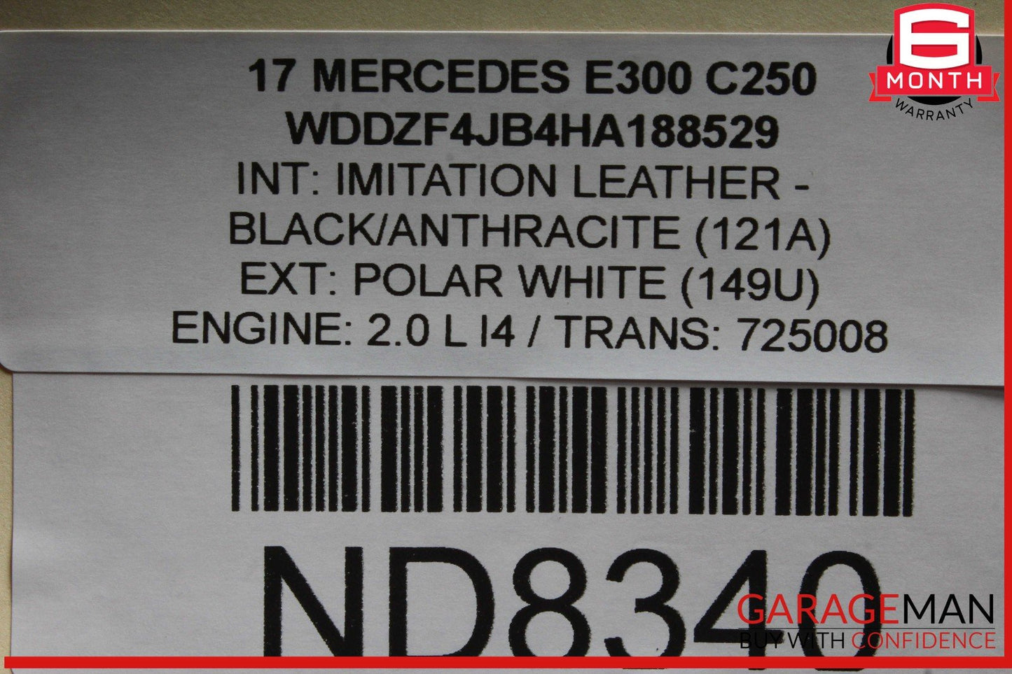 17-20 Mercedes W213 E300 Front Left Interior Door Panel OEM