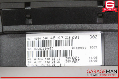 06-08 Mercedes W164 ML350 Speedometer Odometer Instrument Cluster 1645404847 OEM