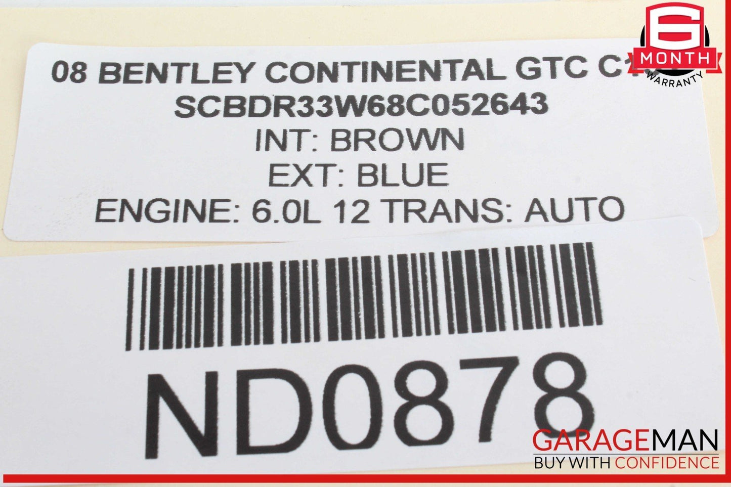06-12 Bentley Continental GTC Brake Booster Vacuum Pump w/ Tank OEM
