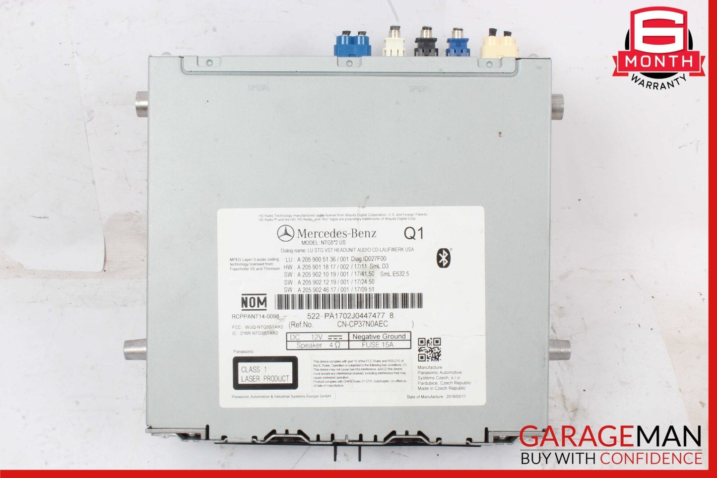 15-18 Mercedes W205 C300 AM FM CD Player Radio Receiver Module Unit