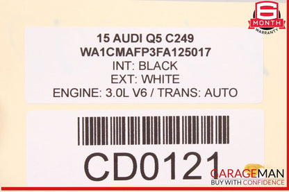 09-17 Audi Q5 Front Dash Dashboard Instrument Panel Cover Trim Assembly Black