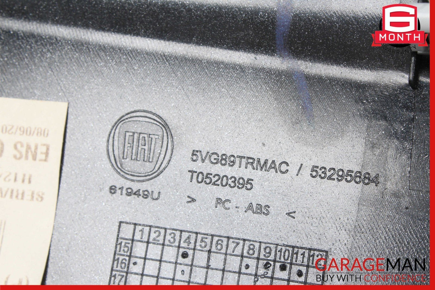 12-19 Fiat 500E Front Dash Dashboard Trim Panel w/ Right Side Air Vent OEM