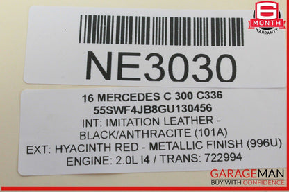 15-20 Mercedes W205 C300 GLC300 Rear Left Side Door Window Regulator Motor OEM