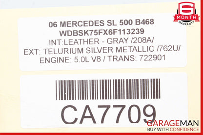 03-06 Mercedes R230 SL500 SL600 Front Right Side Spindle Knuckle Hub Bearing OEM