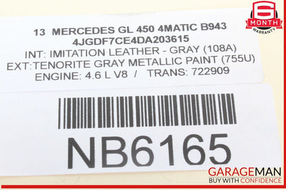 11-20 Mercedes X166 GL450 4MATIC S550 High Pressure Fuel Pump Line Set OEM