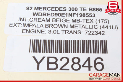 86-93 Mercedes W124 300TE 300E Alternator Generator 0120469927 OEM
