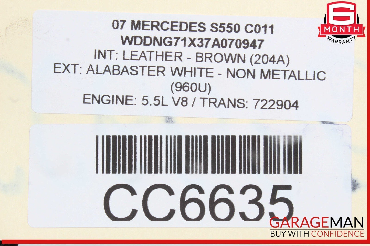 07-10 Mercedes W221 S550 S600 CL600 Power Steering Gear Rack & Pinion Assy RWD