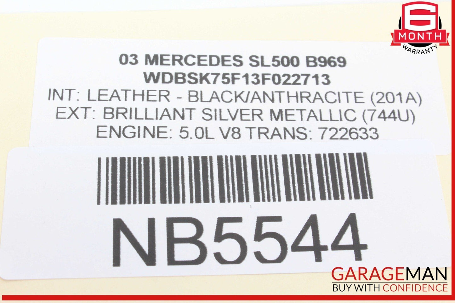 03-08 Mercedes R230 SL500 Rear Left Seat Belt Retractor Luggage w/ Speaker OEM