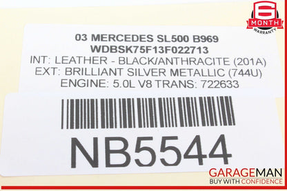 03-08 Mercedes R230 SL500 Rear Left Seat Belt Retractor Luggage w/ Speaker OEM