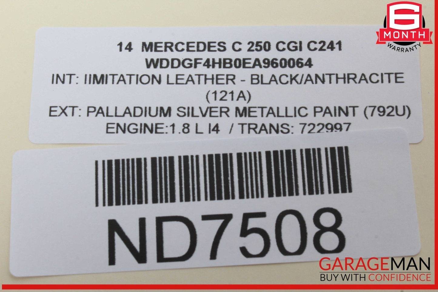 08-17 Mercedes W204 C250 CGI C300 Trunk Lid Latch Lock Actuator 2047500261 OEM