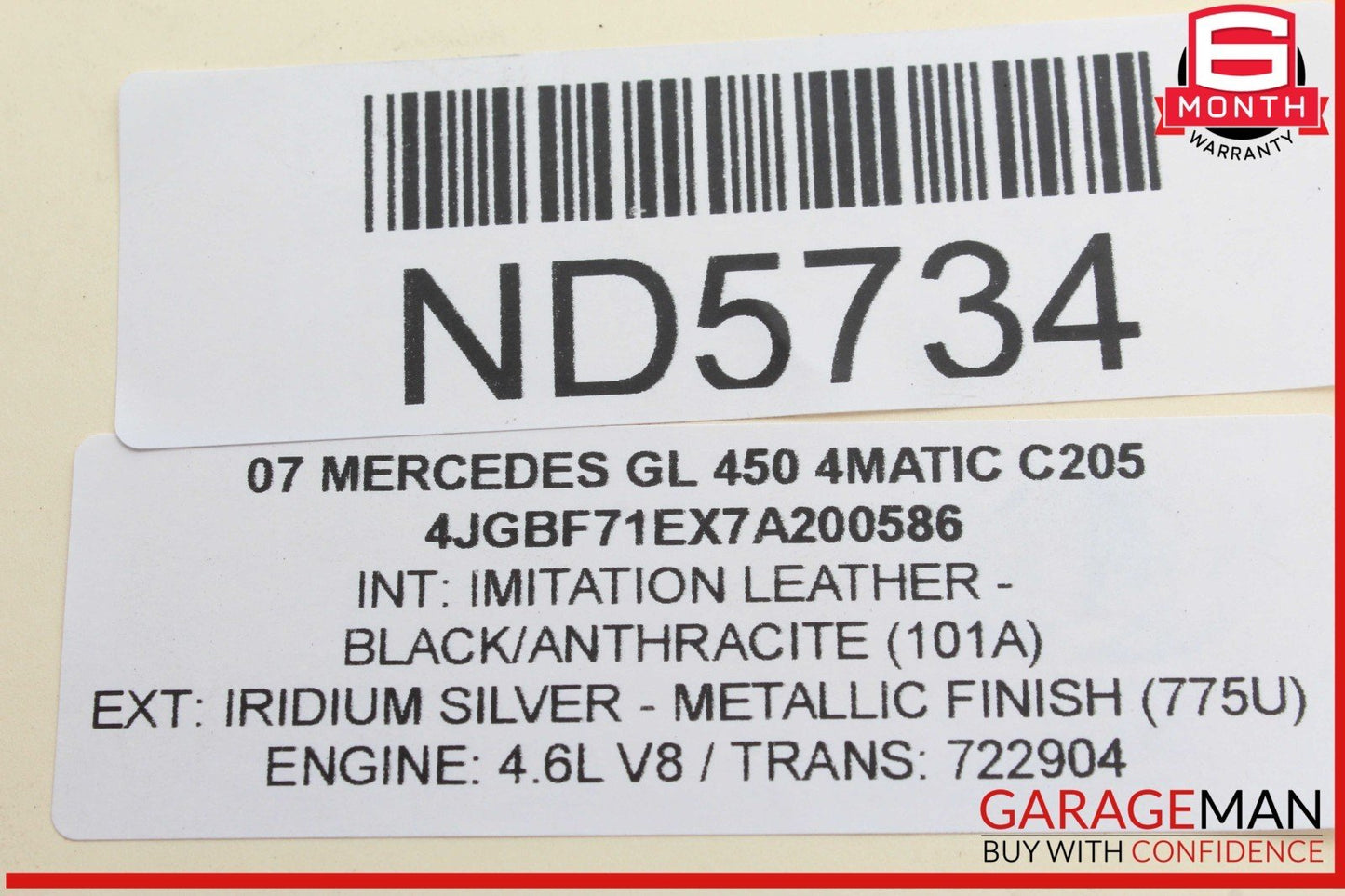 06-12 Mercedes X164 GL450 4MATIC ML550 Upper Radiator Core Tie Bar Support OEM